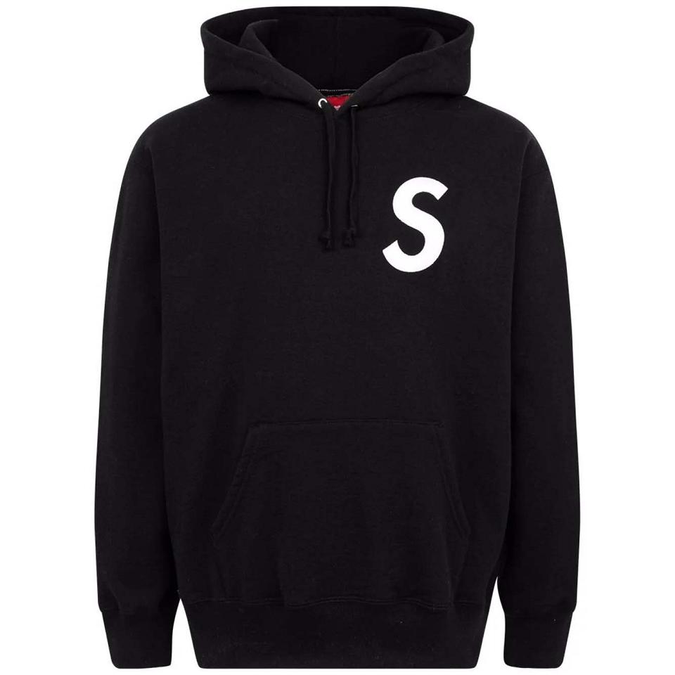 Black Supreme S Logo Split Hoodie | Supreme 122YU